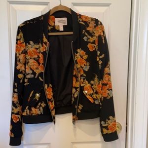 Floral Print Bomber Jacket size L